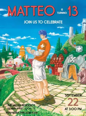 Anime Toriko Birthday Invitation | Editable Digital Template