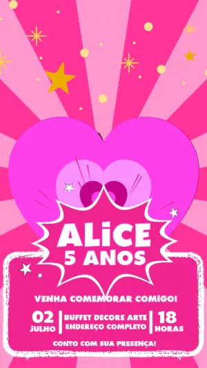 Convite Animado Aniversário Meninas Super Poderosas para Editar