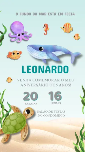 Animals Birthday Invitation – Static – Arte Coelho Digital