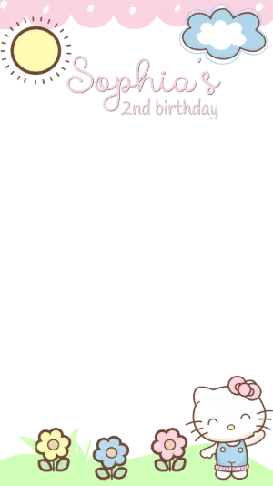 Hello Kitty Birthday Filter | Editable Digital Story Template