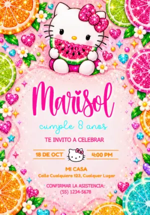 Invito di compleanno Hello Kitty – Statico – Jotta Arts