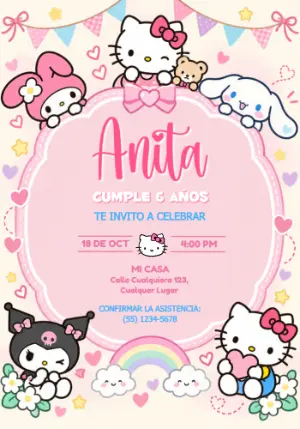 Invitación de Cumpleaños Chicas Superpoderosas para Editar