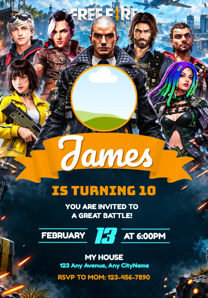 Editable Free Fire Birthday Invitation Template Editable Free Fire Birthday Invitation Template