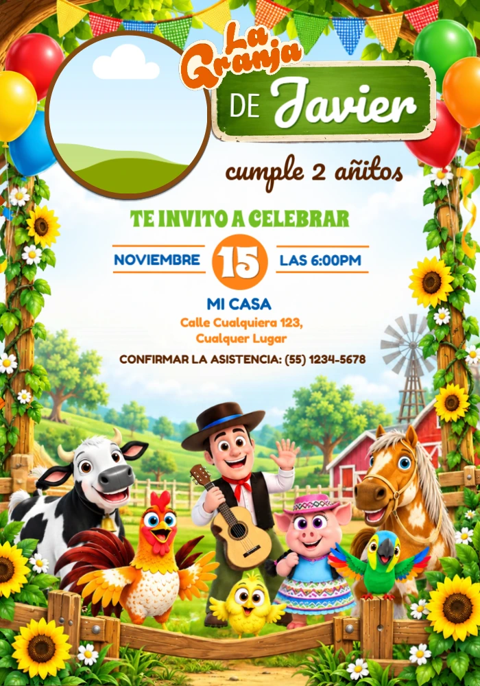 Invitación de Cumpleaños La Granja de Zenón Editable Invitación de Cumpleaños La Granja de Zenón Editable
