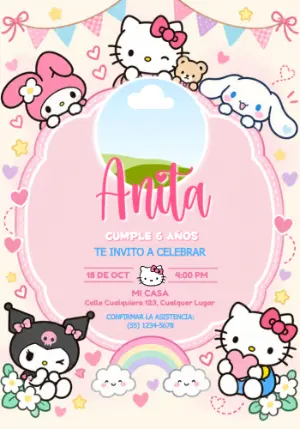 Invito di compleanno Hello Kitty – Statico – Jotta Arts